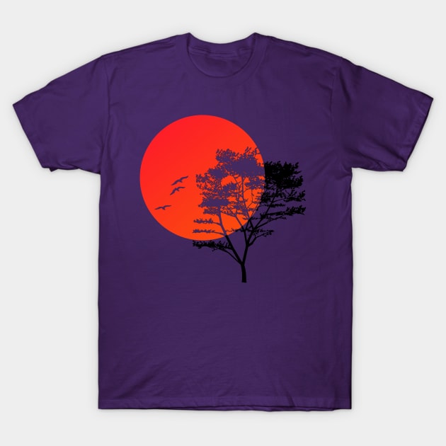 Tree at sunset T-Shirt by hardcore repertoire